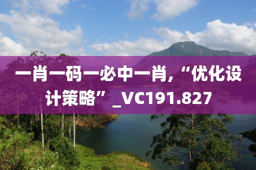 一肖一碼一必中一肖,“優(yōu)化設(shè)計策略”_VC191.827