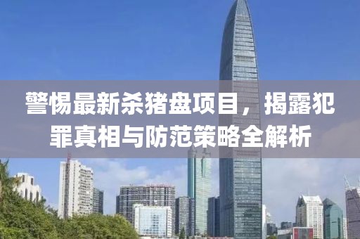 警惕最新殺豬盤項(xiàng)目，揭露犯罪真相與防范策略全解析