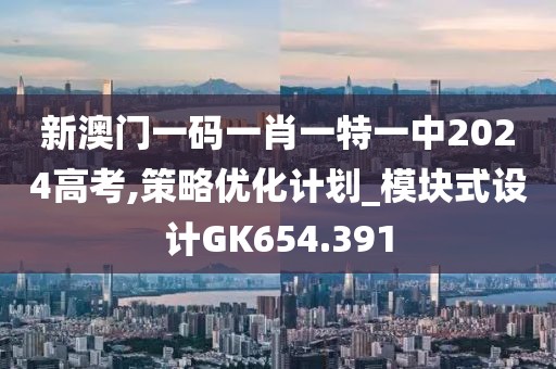 新澳門一碼一肖一特一中2024高考,策略優(yōu)化計劃_模塊式設(shè)計GK654.391