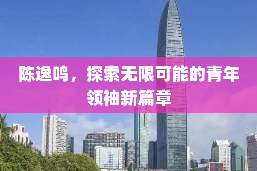 陳逸鳴，探索無限可能的青年領(lǐng)袖新篇章