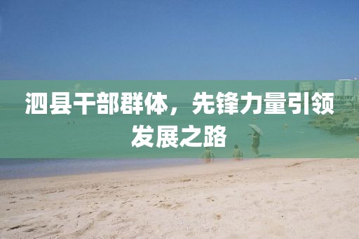 泗縣干部群體，先鋒力量引領(lǐng)發(fā)展之路
