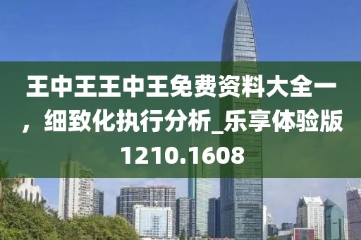 王中王王中王免費資料大全一，細致化執(zhí)行分析_樂享體驗版1210.1608