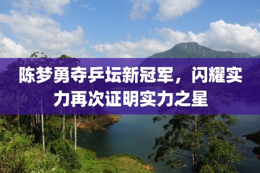 陳夢(mèng)勇奪乒壇新冠軍，閃耀實(shí)力再次證明實(shí)力之星