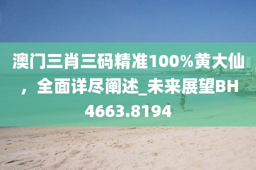 澳門三肖三碼精準(zhǔn)100%黃大仙，全面詳盡闡述_未來展望BH4663.8194