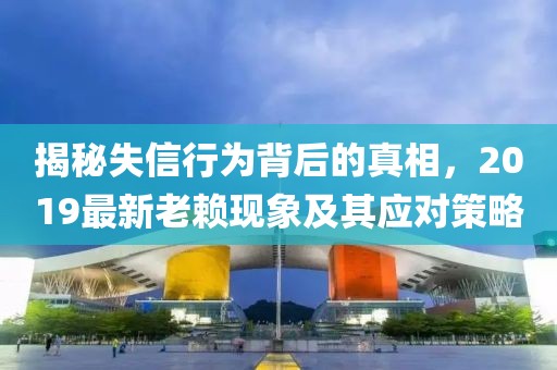 揭秘失信行為背后的真相，2019最新老賴現(xiàn)象及其應(yīng)對(duì)策略