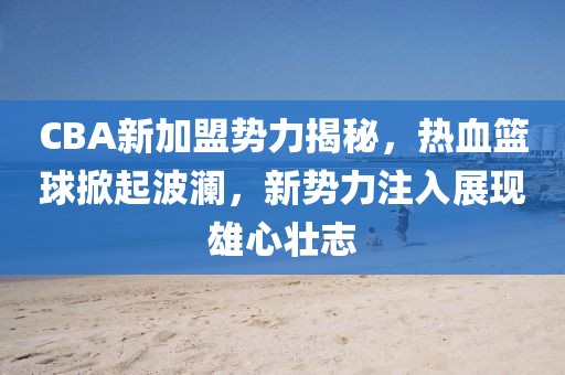 CBA新加盟勢(shì)力揭秘，熱血籃球掀起波瀾，新勢(shì)力注入展現(xiàn)雄心壯志