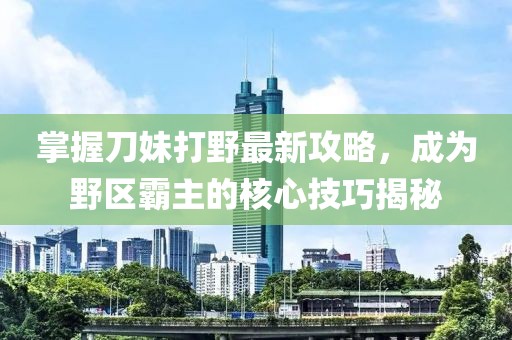 掌握刀妹打野最新攻略，成為野區(qū)霸主的核心技巧揭秘