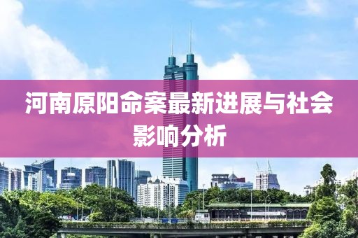 河南原陽命案最新進展與社會影響分析