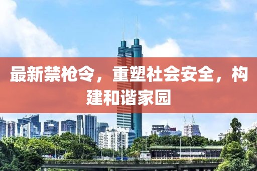 最新禁槍令，重塑社會(huì)安全，構(gòu)建和諧家園