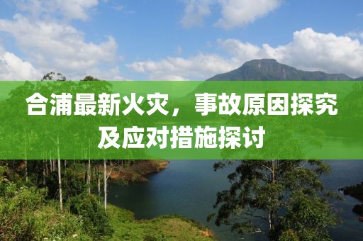 合浦最新火災，事故原因探究及應對措施探討