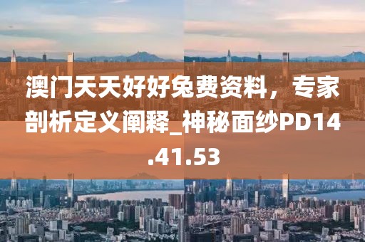 澳門天天好好兔費(fèi)資料，專家剖析定義闡釋_神秘面紗PD14.41.53