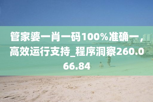 管家婆一肖一碼100%準確一，高效運行支持_程序洞察260.066.84