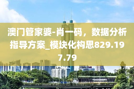澳門管家婆-肖一碼，數(shù)據(jù)分析指導(dǎo)方案_模塊化構(gòu)思829.197.79