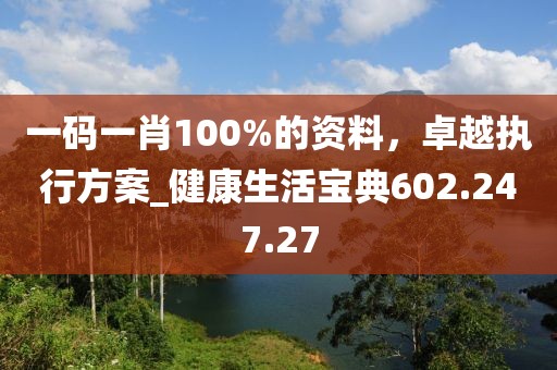 一碼一肖100%的資料，卓越執(zhí)行方案_健康生活寶典602.247.27