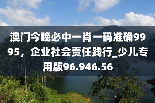 澳門今晚必中一肖一碼準確9995，企業(yè)社會責任踐行_少兒專用版96.946.56