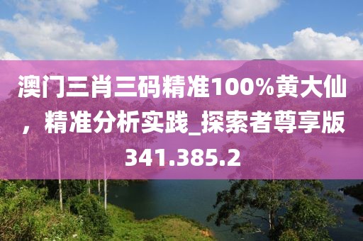 澳門三肖三碼精準(zhǔn)100%黃大仙，精準(zhǔn)分析實(shí)踐_探索者尊享版341.385.2