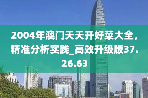 2004年澳門天天開好菜大全，精準分析實踐_高效升級版37.26.63