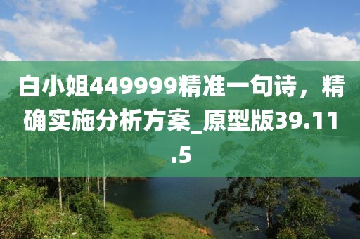 白小姐449999精準(zhǔn)一句詩，精確實(shí)施分析方案_原型版39.11.5