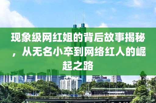 現(xiàn)象級網(wǎng)紅姐的背后故事揭秘，從無名小卒到網(wǎng)絡(luò)紅人的崛起之路