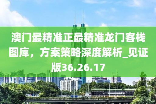 澳門最精準(zhǔn)正最精準(zhǔn)龍門客棧圖庫，方案策略深度解析_見證版36.26.17