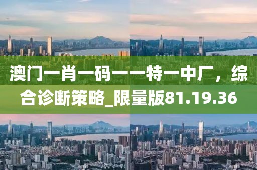 澳門(mén)一肖一碼一一特一中廠，綜合診斷策略_限量版81.19.36