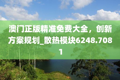 澳門正版精準(zhǔn)免費(fèi)大全，創(chuàng)新方案規(guī)劃_散熱模塊6248.7081
