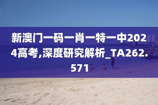 新澳門一碼一肖一特一中2024高考,深度研究解析_TA262.571